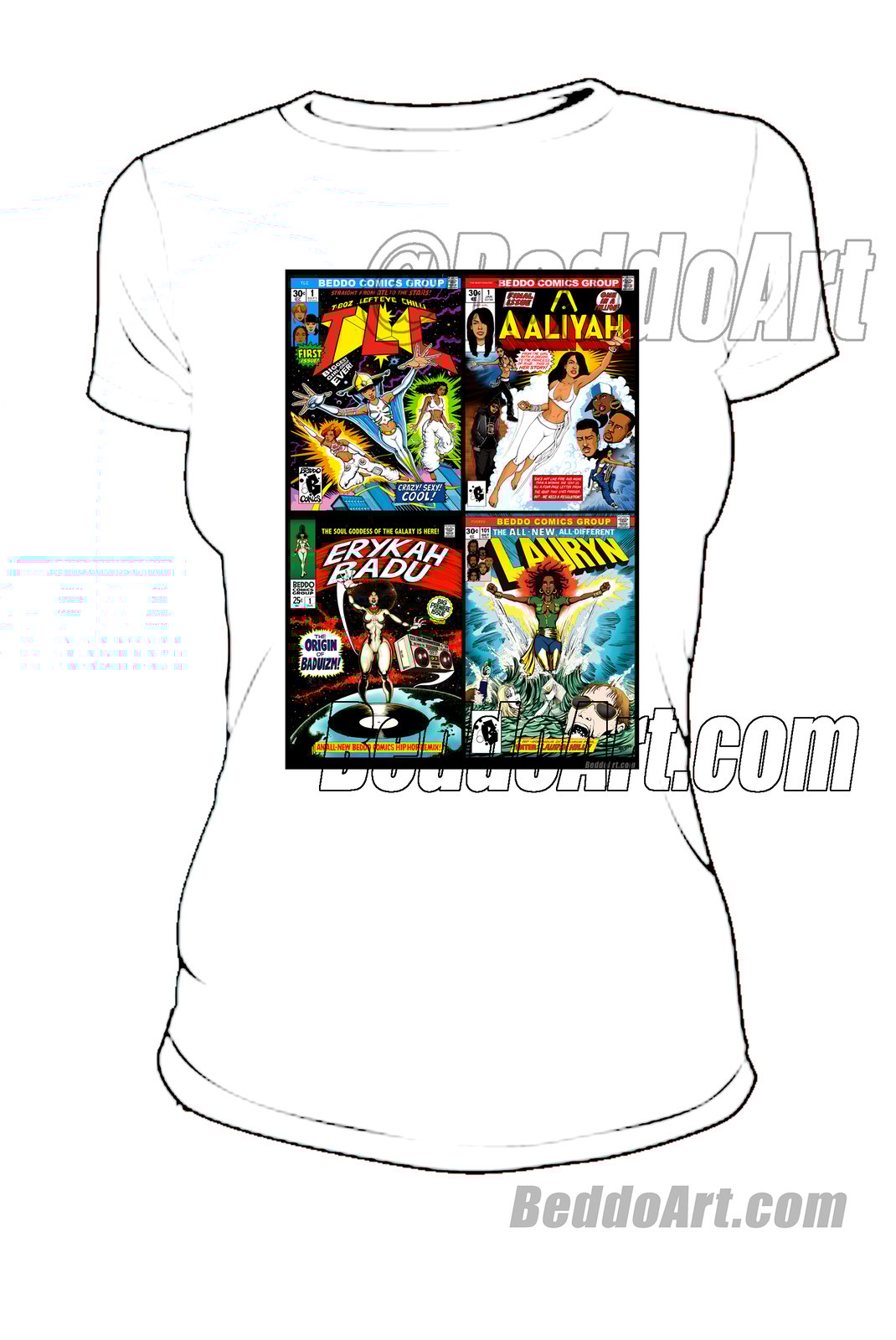 Four Queens Comic Book Covers T-shirt | Beddo Art